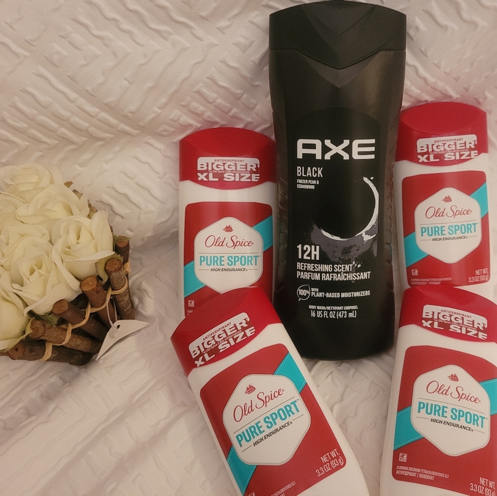 🆕️Axe Black Body Wash and Old Spice Pure Sport Deodorant Set